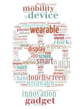 Smart Watch Wrist, word cloud concept Stock Illustration