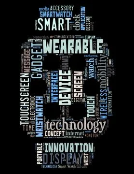 Smart Watch Wrist, word cloud concept 스톡 일러스트