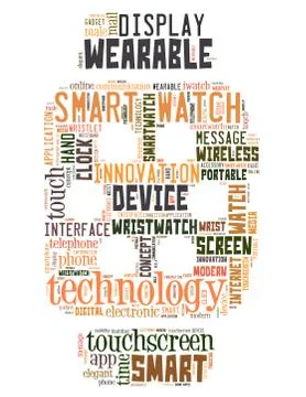 Smart Watch Wrist, word cloud concept Stock Illustration