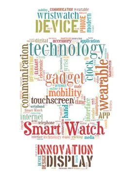 Smart Watch Wrist, word cloud concept Stock Illustration