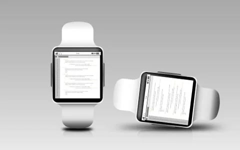 Smart watches with coding on screen Illustrazione stock