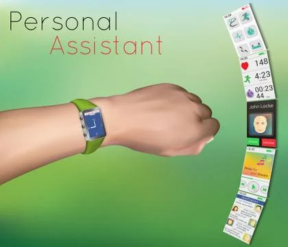 Smart watches on hand Stock Illustration