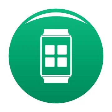 Smart watches icon vector green Stock Illustration