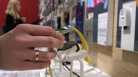 Smart watches in the store. Stock Footage 290213367