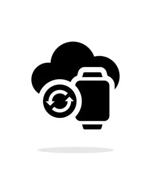 Smart watches sync with cloud simple icon on white background Stock Illustration