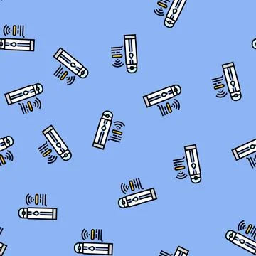 Smart water bottle hydration tracker vector seamless pattern Stock Illustration