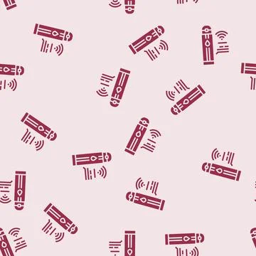 Smart water bottle hydration tracker glyph seamless pattern Stock Illustration