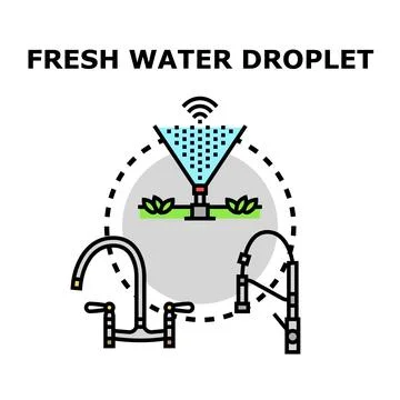 Smart water management system with irrigation and faucets Stock Illustration