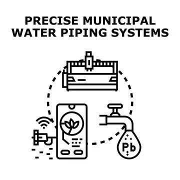 Smart water piping irrigation system for agriculture Stock Illustration