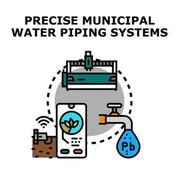 Smart water piping irrigation system for agriculture Stock Illustration