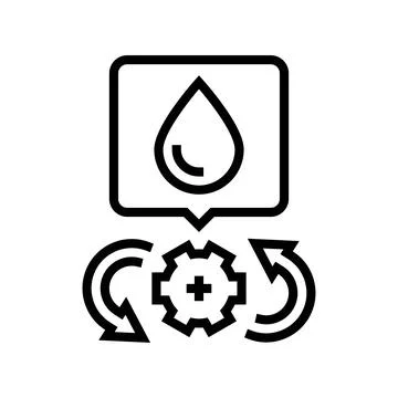 Smart water usage water saving line icon vector illustration Illustrazione stock