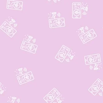 Smart watering system line seamless pattern Stock Illustration