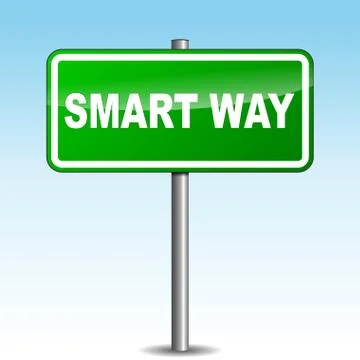 Smart way signpost Stock Illustration
