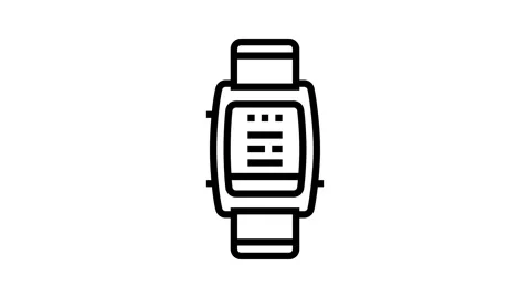 Smart wearable device deep learning line icon animation Stock Footage 326124546