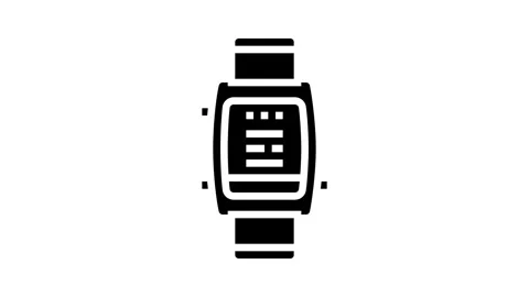 Smart wearable device deep learning glyph icon animation Stock Footage 326143976