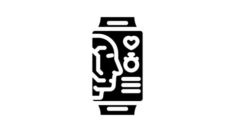 Smart wearable device deep learning glyph icon animation Stock Footage 326732186