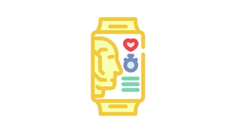 Smart wearable device deep learning color icon animation Stock Footage 327257859