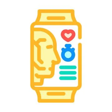 Smart wearable device deep learning color icon vector illustration Stock Illustration