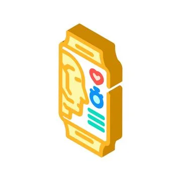 Smart wearable device deep learning isometric icon vector illustration Illustrazione stock