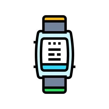 Smart wearable device deep learning color icon vector illustration Stock Illustration