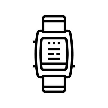 Smart wearable device deep learning line icon vector illustration Stock Illustration