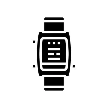 Smart wearable device deep learning glyph icon vector illustration イラスト素材