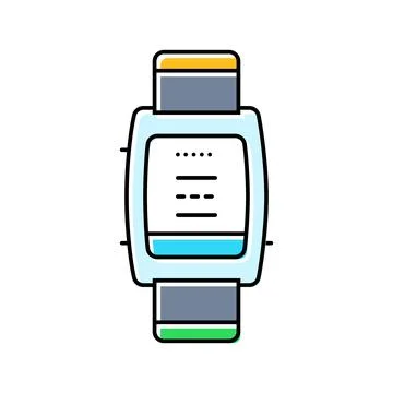 Smart wearable device deep learning color icon vector illustration Illustrazione stock