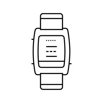 Smart wearable device deep learning line icon vector illustration Illustrazione stock