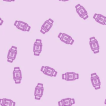 Smart wearable device deep learning line seamless pattern Stock Illustration