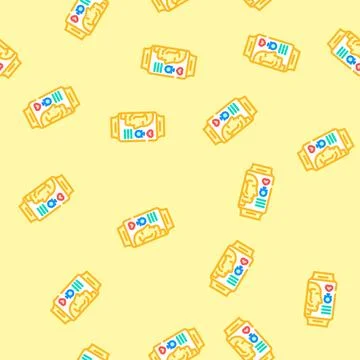 Smart wearable device deep learning vector seamless pattern Stock Illustration