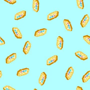 Smart wearable device deep learning isometric icon seamless pattern 库存插图