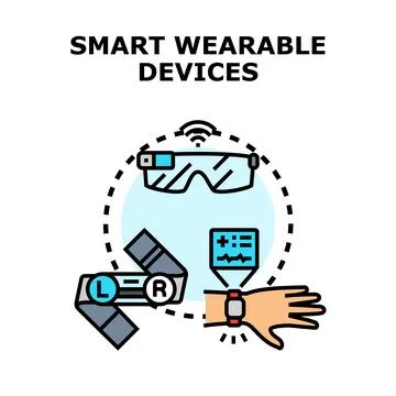 Smart wearable devices technology connecting future lifestyle Stock Illustration