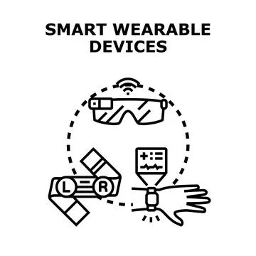 Smart wearable devices technology connecting future lifestyle Stock Illustration