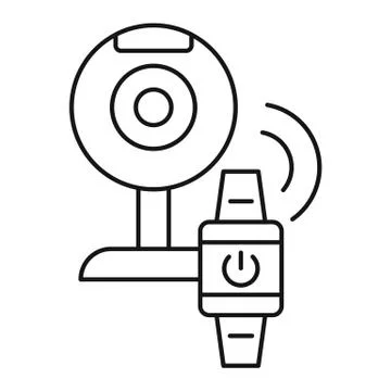 Smart web camera icon, outline style Stock Illustration