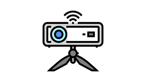 smart wi-fi mini projector color icon an... | Stock Video | Pond5