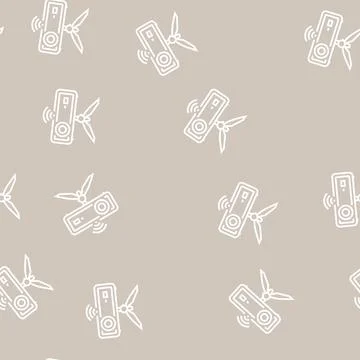 Smart wi-fi mini projector line seamless pattern Illustrazione stock