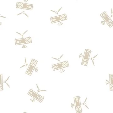 Smart wi-fi mini projector glyph seamless pattern 스톡 일러스트