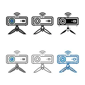 Smart wi-fi mini styleset projector color icon vector Stock Illustration