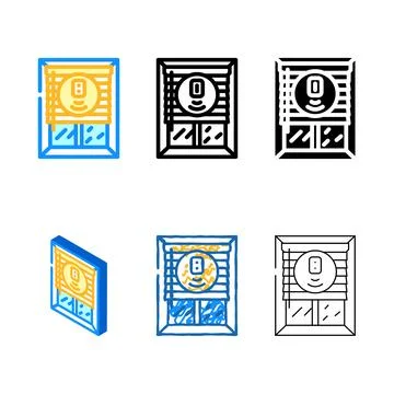 Smart window blinds edition home color icon vector Stock Illustration