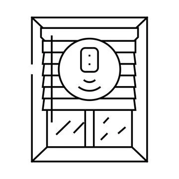 Smart window blinds home line icon vector illustration Stockillustratie