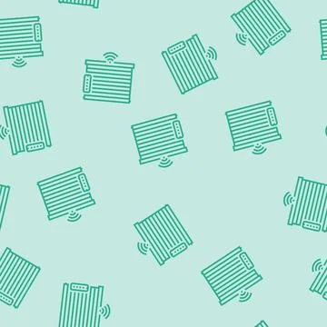 Smart window blinds home line seamless pattern Illustrazione stock