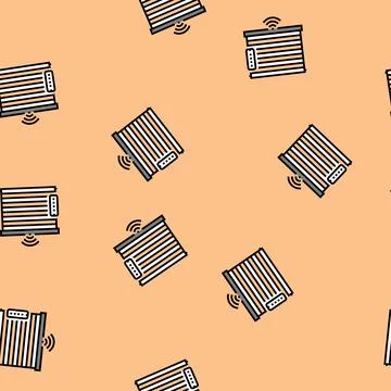 Smart window blinds home vector seamless pattern Illustrazione stock