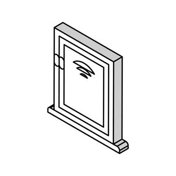 Smart window sensor home isometric icon vector illustration Stockillustratie