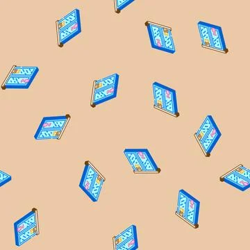 Smart window sensor home isometric icon seamless pattern Stockillustratie