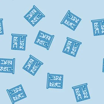 Smart window sensor home line vector seamless pattern Stock Illustration