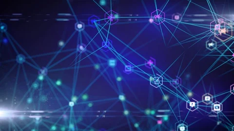 Smart wireless devices connected via social media using cloud computing big data Stock Footage 128023897