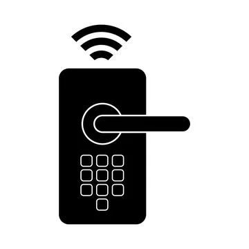 Smart Wireless Door Lock Icon Stock Illustration