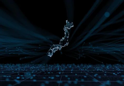 Smart wireless network smart technology data technology country map 스톡 일러스트