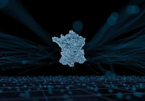 Smart wireless network smart technology data technology country map Stock Illustration