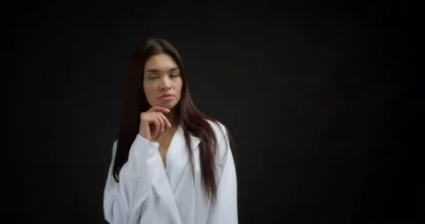 Smart woman is thinking about something, had an idea. Stock Footage 170197202